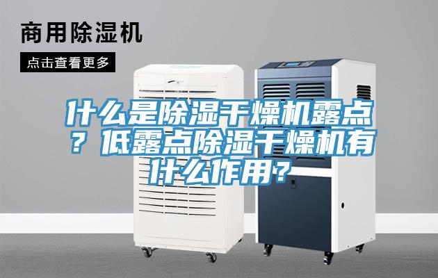 什么是除濕干燥機露點？低露點除濕干燥機有什么作用？