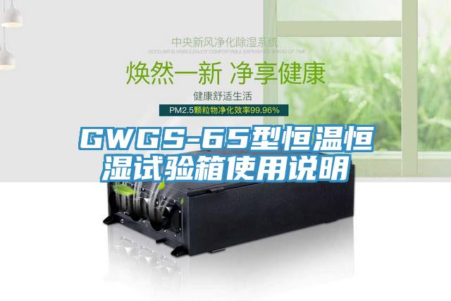 GWGS-65型恒溫恒濕試驗(yàn)箱使用說明