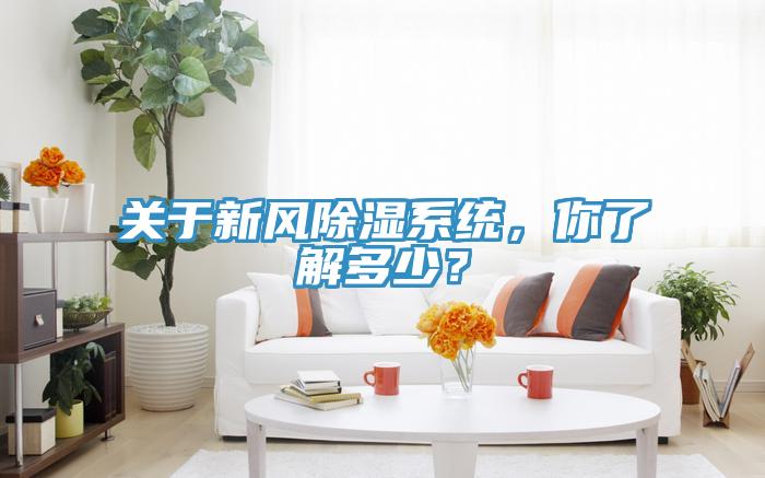 關(guān)于新風(fēng)除濕系統(tǒng)，你了解多少？