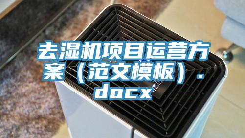 去濕機(jī)項(xiàng)目運(yùn)營(yíng)方案（范文模板）.docx
